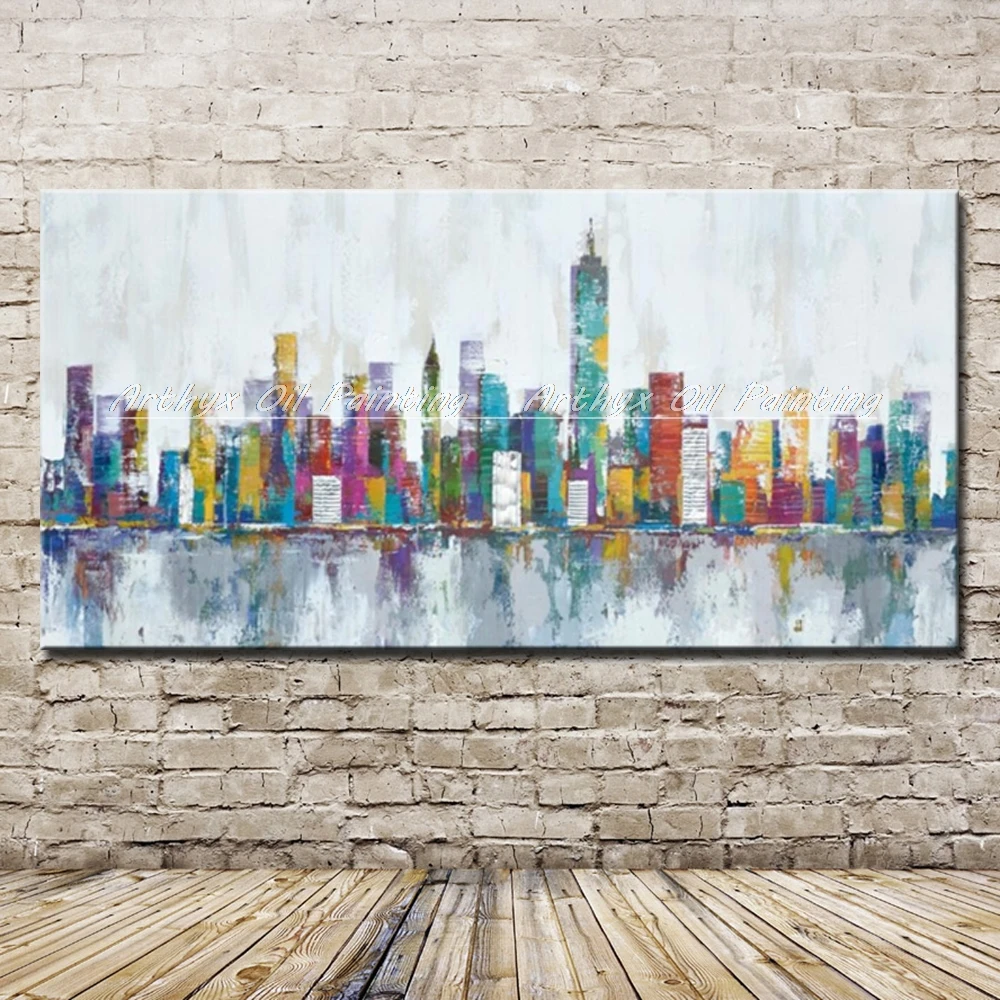 New York City Skyline Oil Painting Skyline City Cityscapes Canvas