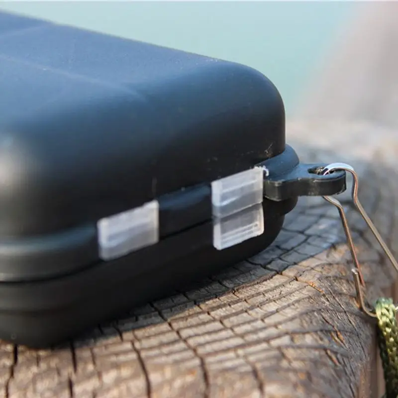 1pcs Utility Black Fishing Tackle Box Lures Hooks Hard Plastic 8 Compartments Tools S Style