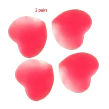 2 пары женских силиконовых сосок без бретелек с открытой спиной, сексуальные розовые невидимые в форме сердца, многоразовые клеящиеся накладки на грудь