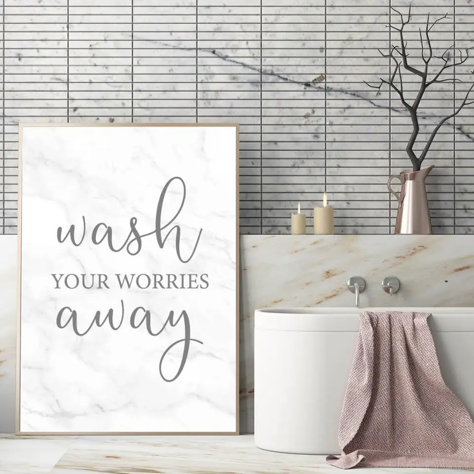 Bathroom Toilet Print Quote Get Naked Relax Soak Unwind Wash Your Worries Poster Marble Wall Pictures Canvas Painting Decoration Painting Calligraphy Aliexpress