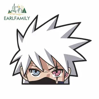 

EARLFAMILY 13cm x 11cm for Naruto Character Peeker Car Sticker Waterproof Vinyl Kakashi Decal Bumper Door Window Decoration