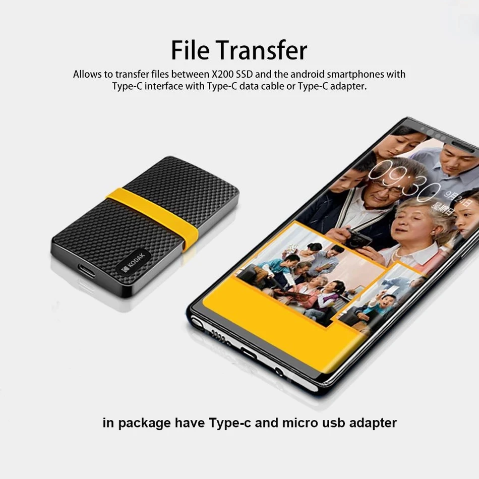KODAK X200 Type C USB3.1  ָ Ʈ ̺ PSSD 1 ׶Ʈ 512GB 256GB 128GB  ָ Ʈ ̺ (Ʈ MacBook Tv )