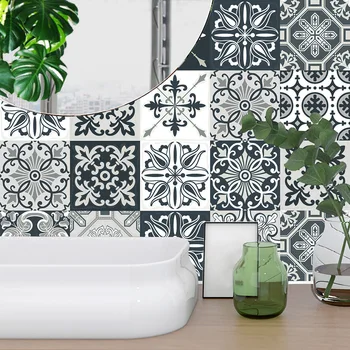 Portuguese Style Ceramic kitchen Tiles Abstract Pattern Wall Sticker Home Decoration Wallpaper Wall Background Art Wall Decals