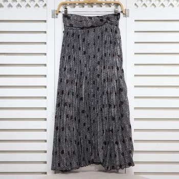 

2020 New Spring Summer Women's Midi Skirt ladies printted pleated long skirts female clothes