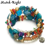 Женский многослойный эластичный браслет в богемном стиле, этнические красочные браслеты и браслеты для женщин, новые ювелирные изделия для подарков CN006