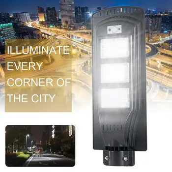 

60W LED Solar Powered Wall Street Light Sensor Outdoor Garden Lamp Yard