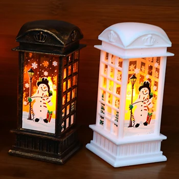 

Candle Light for Christmas Holiday Party Snowman Party Decor Christmas Candle with LED Tea Light Vintage Phone Booth Home Decor