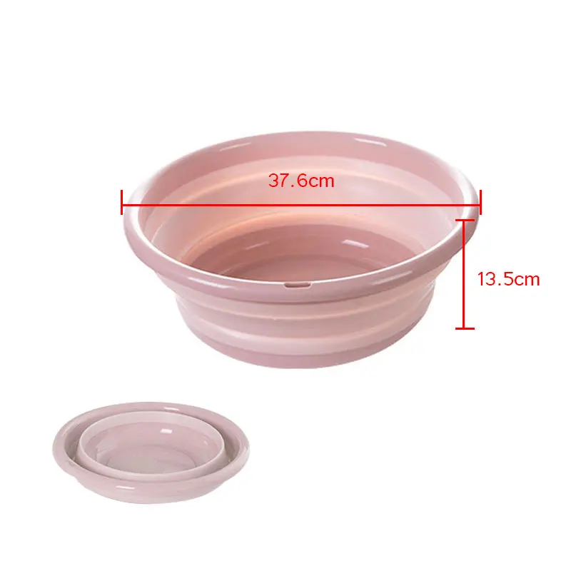 Portable Folding Bucket Purple Beige 1PC Blue Foldable Basin Tourism Plastic Pink Outdoor - Цвет: Nordic pink Large