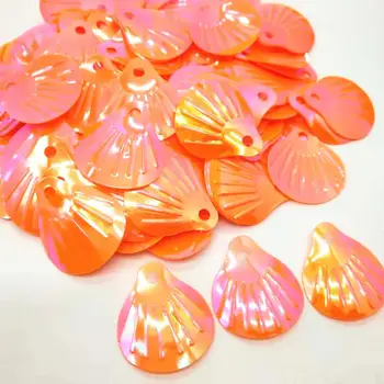 

50g 24mm Big Shell Loose PVC Sequins for Crafts Children Sewing DIY Dress Clothing Accessories Orange AB