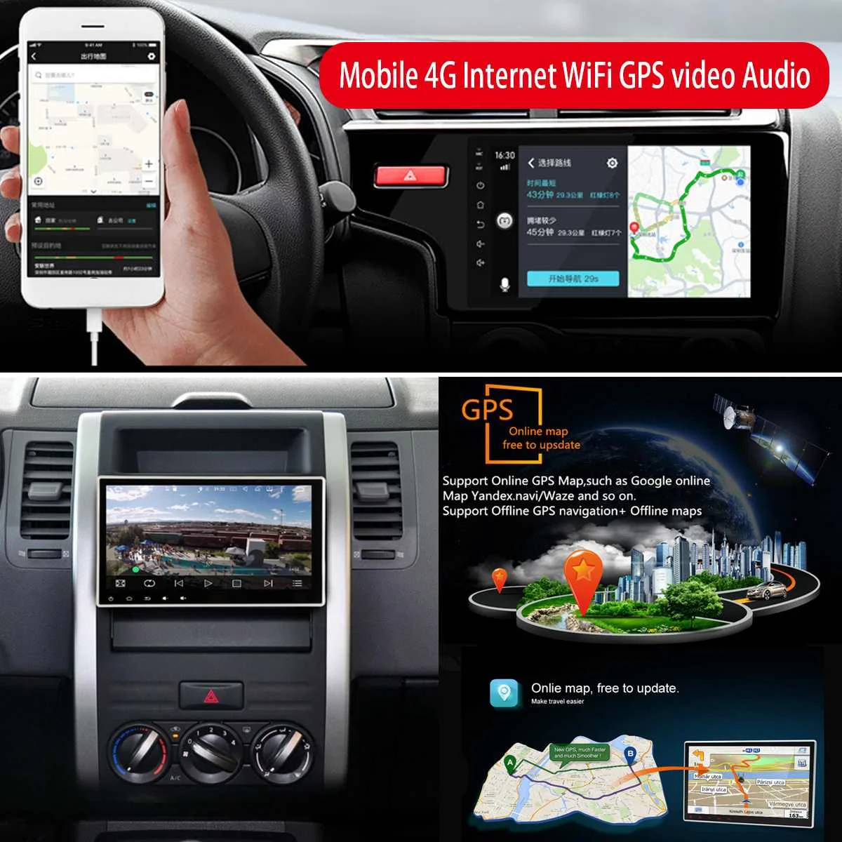 Discount 10.1" Android 8.0 Car Radio 1 Din 8Core Stereo Receiver GPS Stereo Wifi bluetooth RDS Audio Universal Car Multimedia Player 2