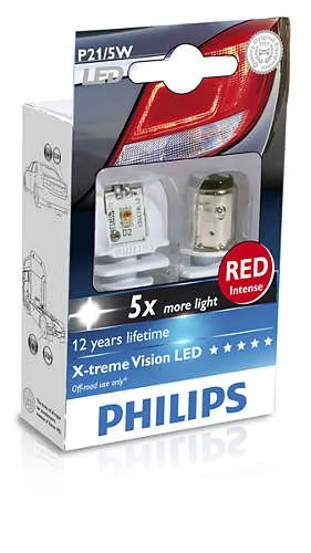  Lamp P21/5 W 12V-LED (BAY15d) 2.0/0.3W RED-tremeUltinon LED (PKG. 2 pcs) PHILIPS 12899RX2 - 10000008046963