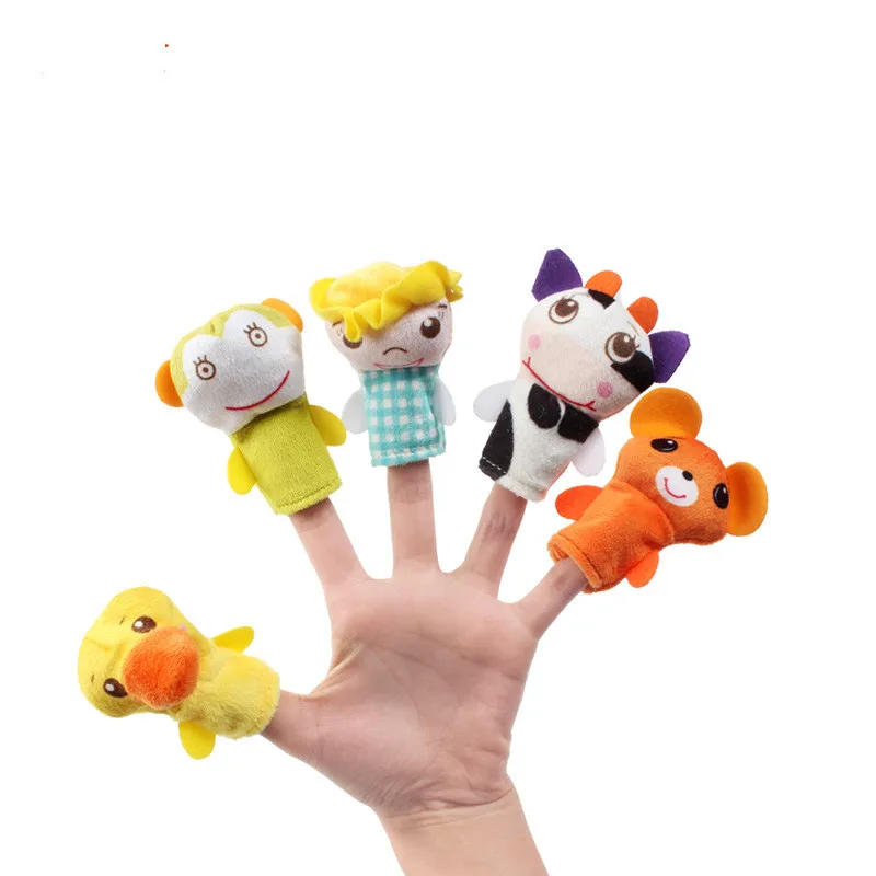 Family Cartoon Animal Finger Puppet Baby Plush Toys Finger Toys Educational Hand Toy Story Kids Toy Finger Toy Finger Doll