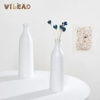 

VILEAD 3 Styles White Ceramic Vase Dried Flower Hydroponic Coffee Table Dining Room Living Room Decoration Art Crafts Home Decor