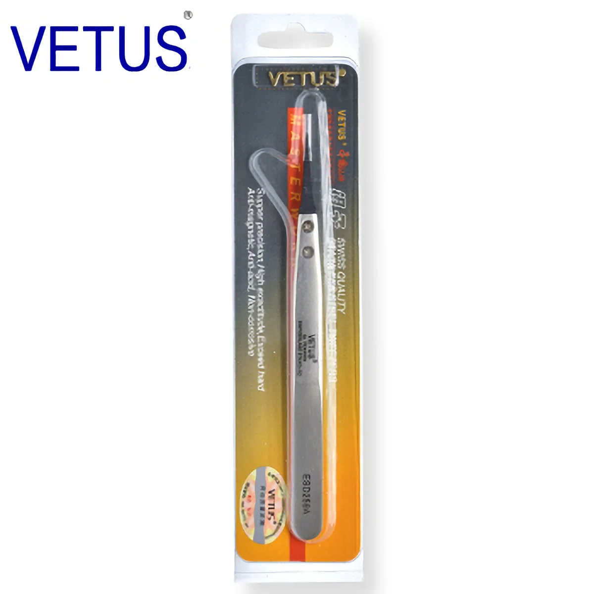 VETUS ESD-259A Interchangeable Head Anti-static Tweezers Stainless Steel Body Anti-static Carbon Fiber Conductive Plastic Head — view 5