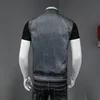 Men's Biker Jean Vest Zippers Stand Collar Cotton Denim Waistcoat Plus Size Sleeveless Tank Top 2