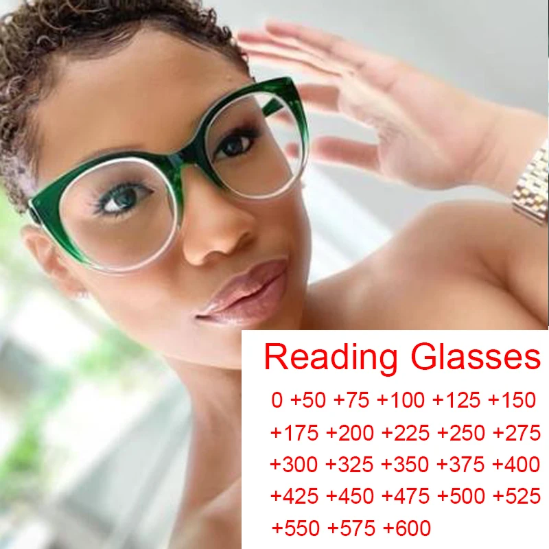 Round Cat Eye Reading Glasses Women Anti Blue Light Reduce Screen Glare Computer Glasses Hyperopia +1.0 +2.5 +3.0 Green - AliExpress