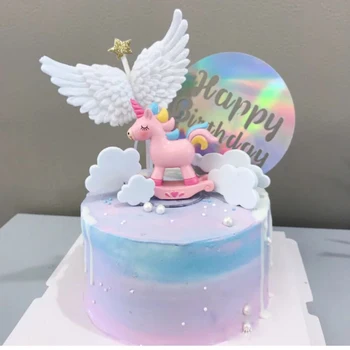 

Cakelove Clouds Wings Unicorn Paper Cake Topper Cloud Lollipop Shape Cake Decoration Baby Birthday Cupcake Topper Wedding Cake