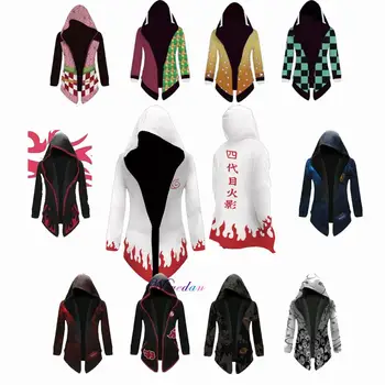

Anime Naruto Demon Slayer Cosplay Costume Jacket Hokage Minato Namikaze Uchiha Itachi Akatsuki Nezuko Naruto Cosplay Windbreaker