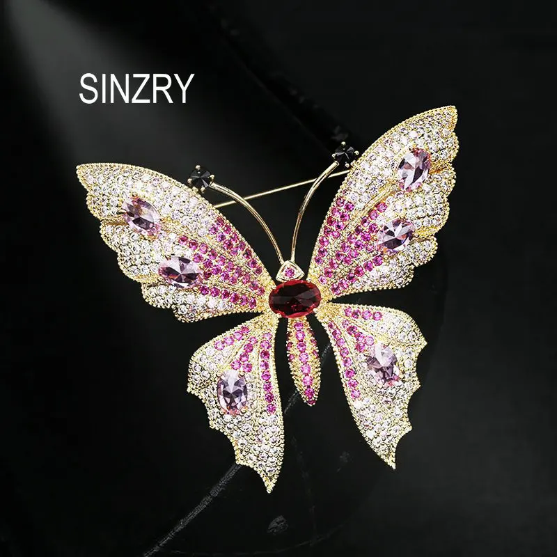 SINZRY Новинка 2019 Сверкающее платье бабочка броши булавка ЛИЧНОСТЬ ШАРФ насекомое