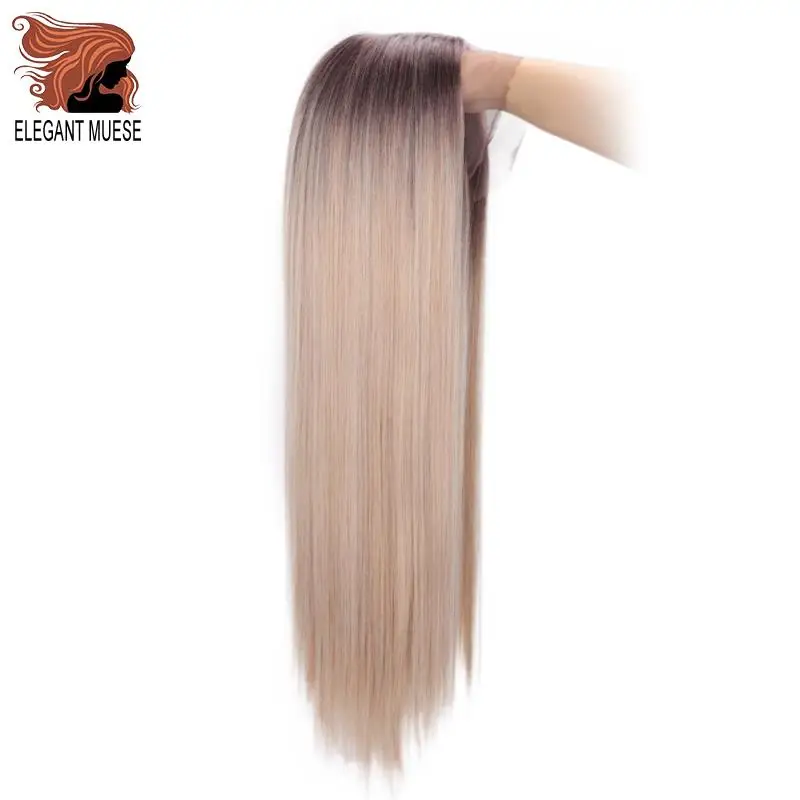 Elegant MUSES синтетический парик блонд Синтетические волосы на кружеве парик с эффектом деграде(переход от темного к блондинка термостойкие волокна природные для Для женщин парики