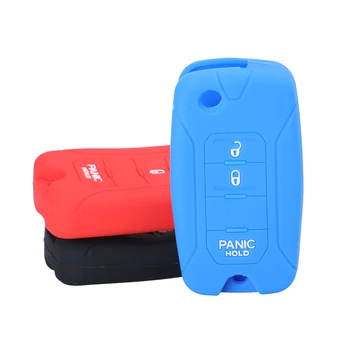 

Kutery 30pcs/lot 3 Buttons Silicone Rubber Remote car key cover case shell For Jeep Compass Renegade Patriot Wrangler