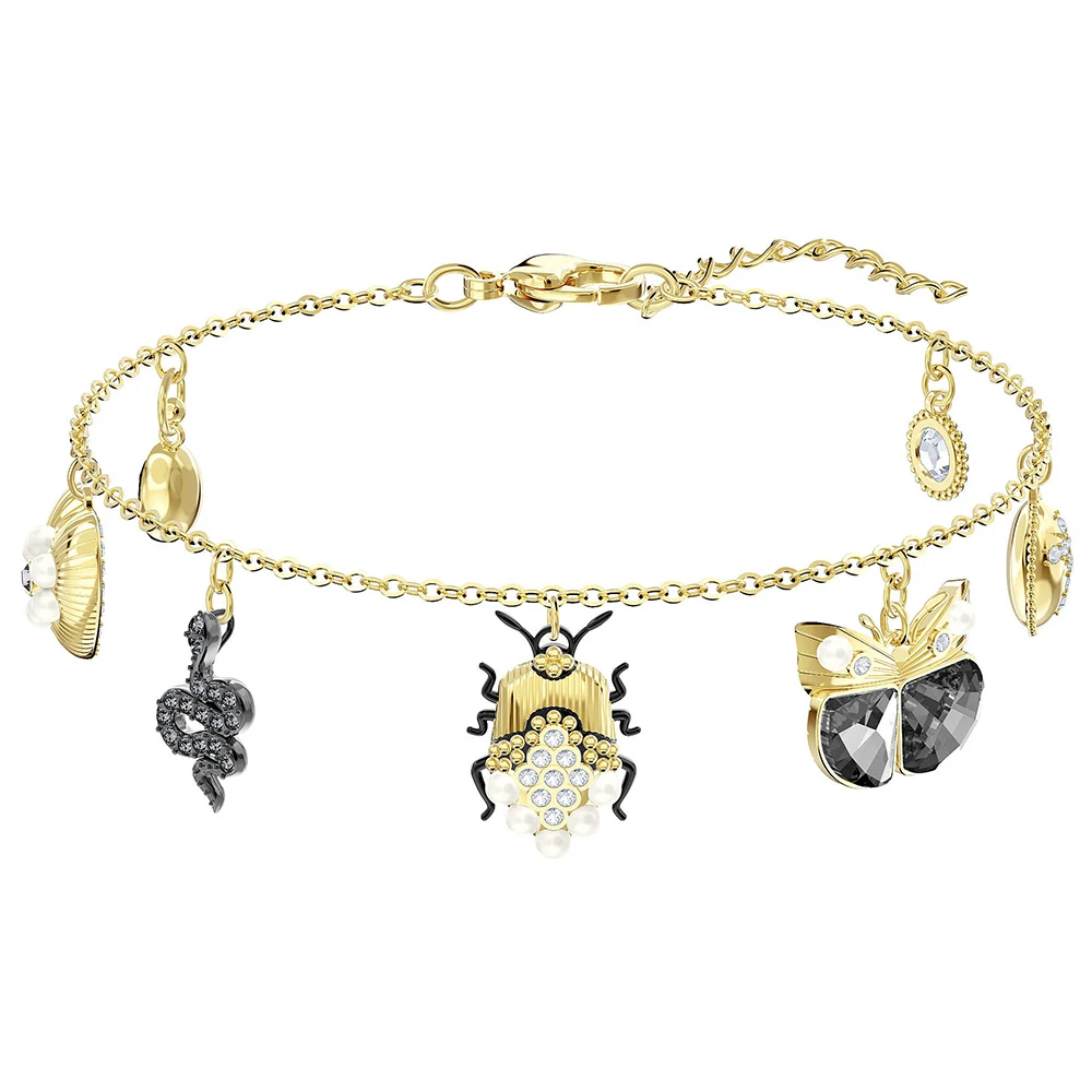 

SWA RO New MAGNETIC Barcelet Multi Colored Female Retro Recycled Scarab Beetle And Hope Butterfly Original Lady Bracelet Gift