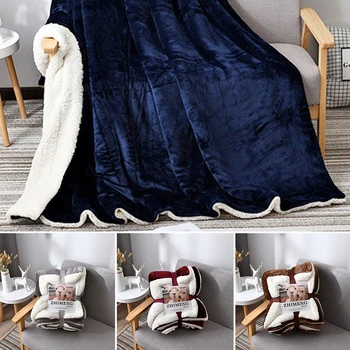 

Super Soft Plush Blanket Bed Sheet Wedding Thicken Reversible Throw Blanket Solid Color Housewarming Winter Hotel Faux Fur Warm