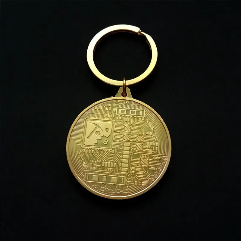 Позолоченный Биткоин Коллекционная Подарочная коробка с брелком Биткоин арт Коллекционная физическая монета памятная монета