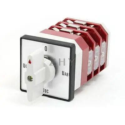 

AC 380V 10A Uca-0-Uab-Ubc 12 Terminals 4 Position Universal Changeover Switch