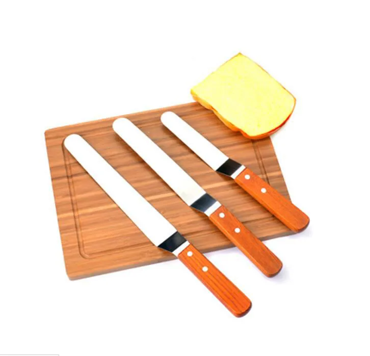 6/8/10 Inch Stainless Steel Wooden Handle Butter Cake Cream Knife Spatula Kitchen Smoother Spreader Fondant Pastry Decor | Дом и сад