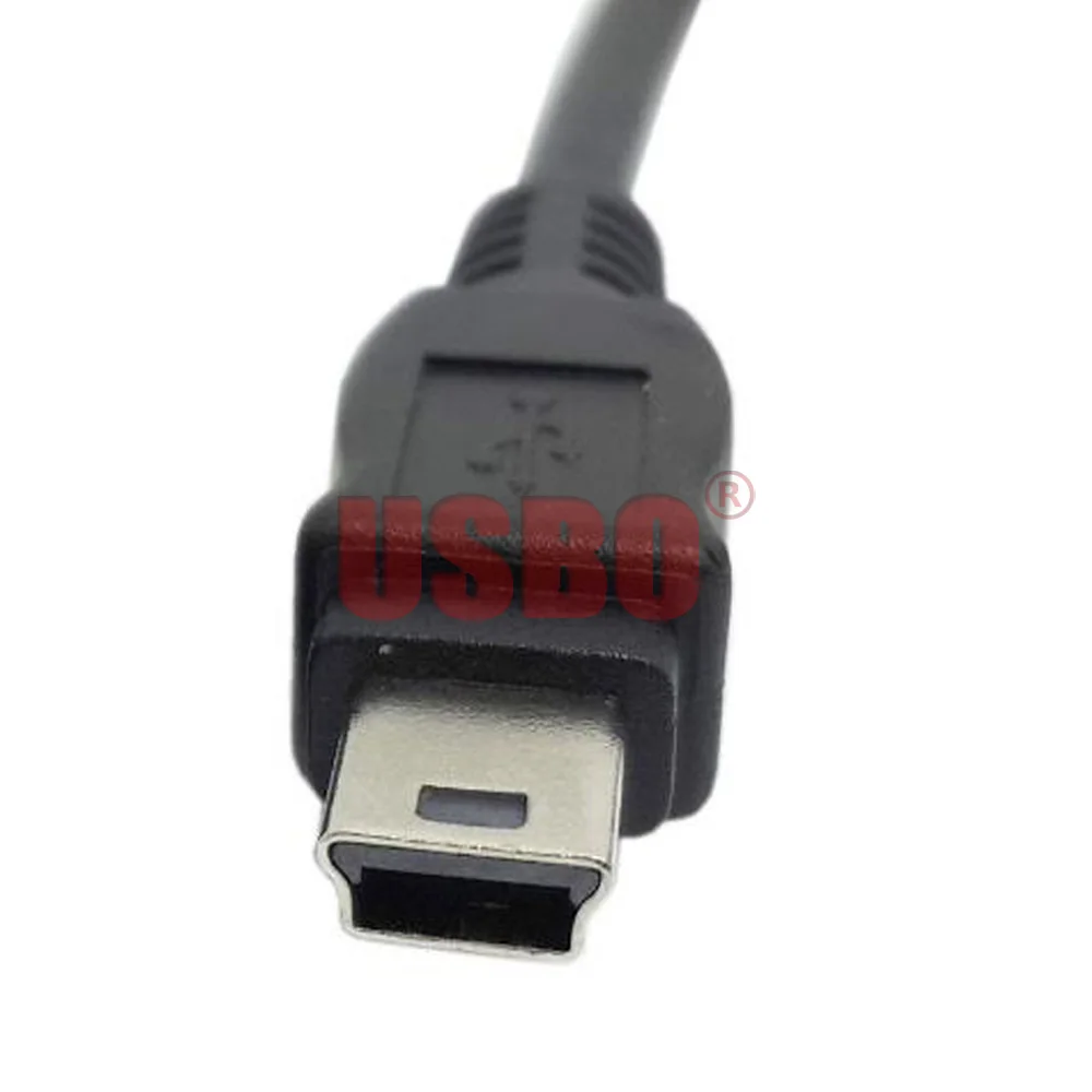 Высокое качество Черный 0 5 м 1 мини USB T порт Pin папа к женскому B кабель для