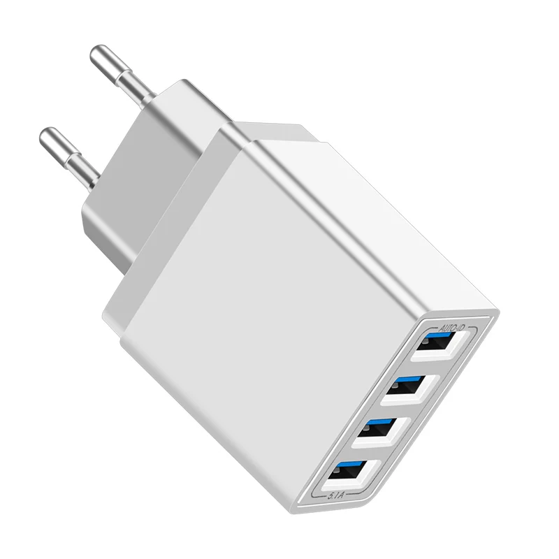 CinkeyPro 4 порта USB зарядное устройство 5 В/3.1A Быстрая зарядка для XiaoMi iPhone samsung мобильный телефон универсальный настенный адаптер зарядки - Тип штекера: White