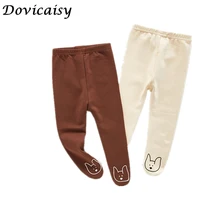 Плотные бархатные леггинсы для малышей; теплые детские штаны с рисунком; сезон осень-зима; детские леггинсы