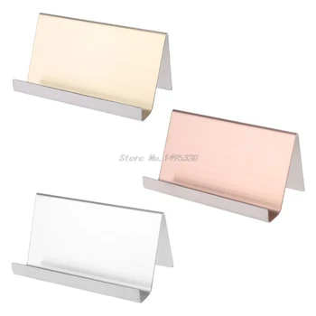 

Stainless Steel Business Name Card Holder Display Stand Rack Desktop Organizer (Rose Gold)