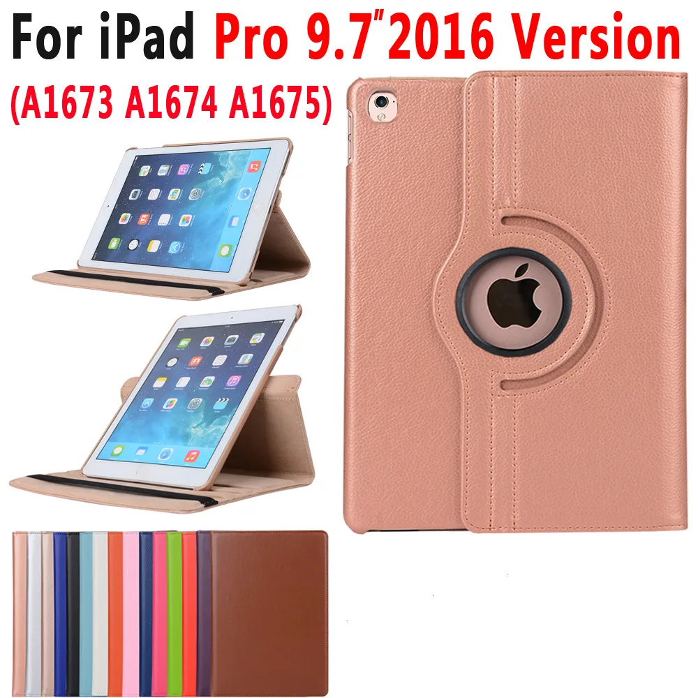 Умный кожаный чехол для Apple iPad Pro 360 9 7 A1673 A1674 A1675 с поворотом на 2016 градусов |
