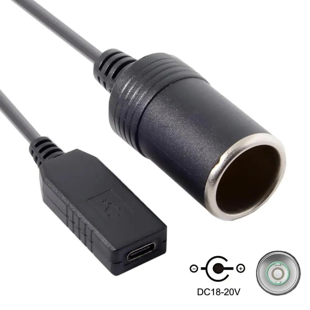 USB 3 1 USB-C Type C к автомобильному гнезду зарядное устройство кабель 20 в 100 Вт Авто