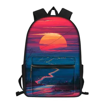 

Customized sunset printing youth boys and girls school bags children backpacks travel backpacks backpacks laptop bags