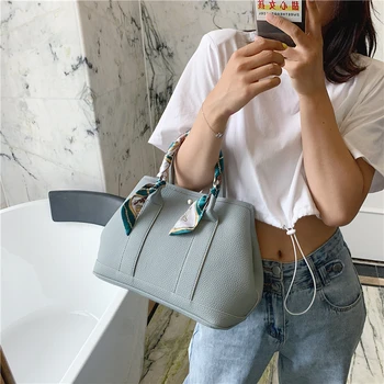 

Women's Handbag 2020 Temperament Simple Solid Color Ribbons Female Crossbody Bag Fashion Wild Shoulder Diagonal Bags Girl Tide
