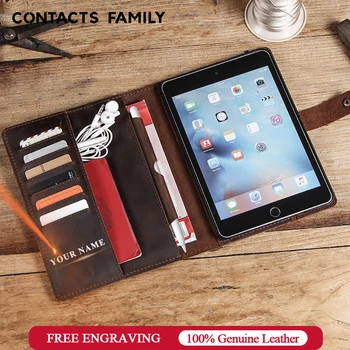 

Genuine Leather Case For iPad Pro 9.7 5 6 Air 1 2 Tablet Sleeve Pouch Stand Case For iPad Mini 4 5 With Card Slots Pocket