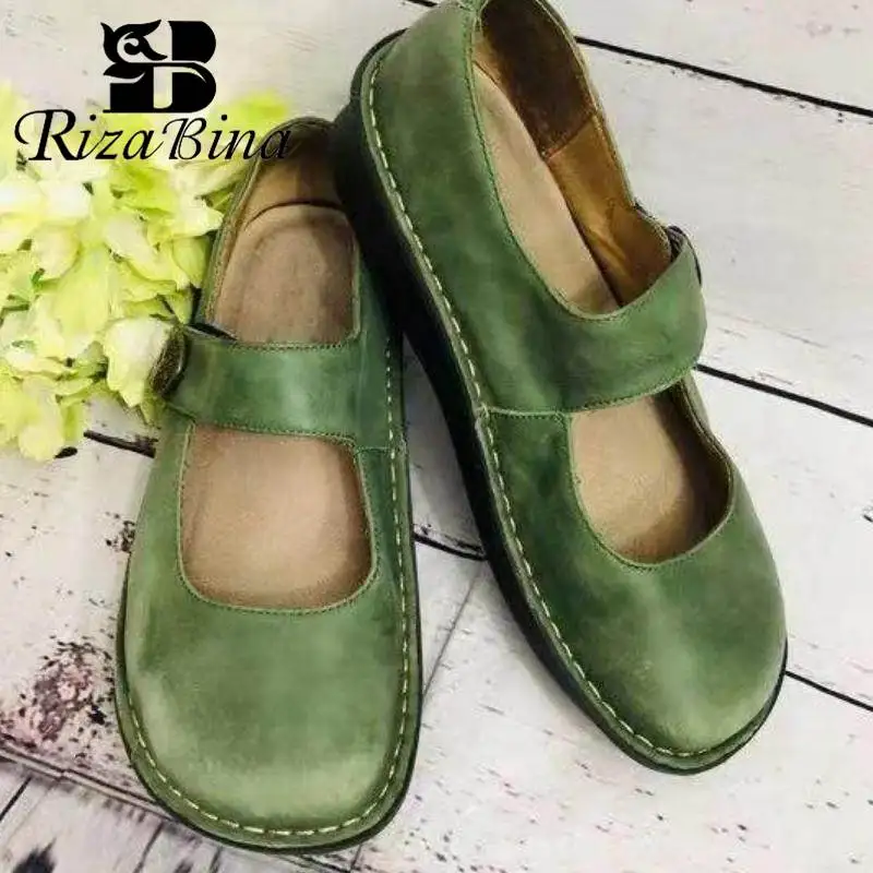 

RizaBina 4 Color Women Flats Shoes Brand New Spring Casual Shoes Women Comfort Soft Square Toe Party Footwear Size 36-43