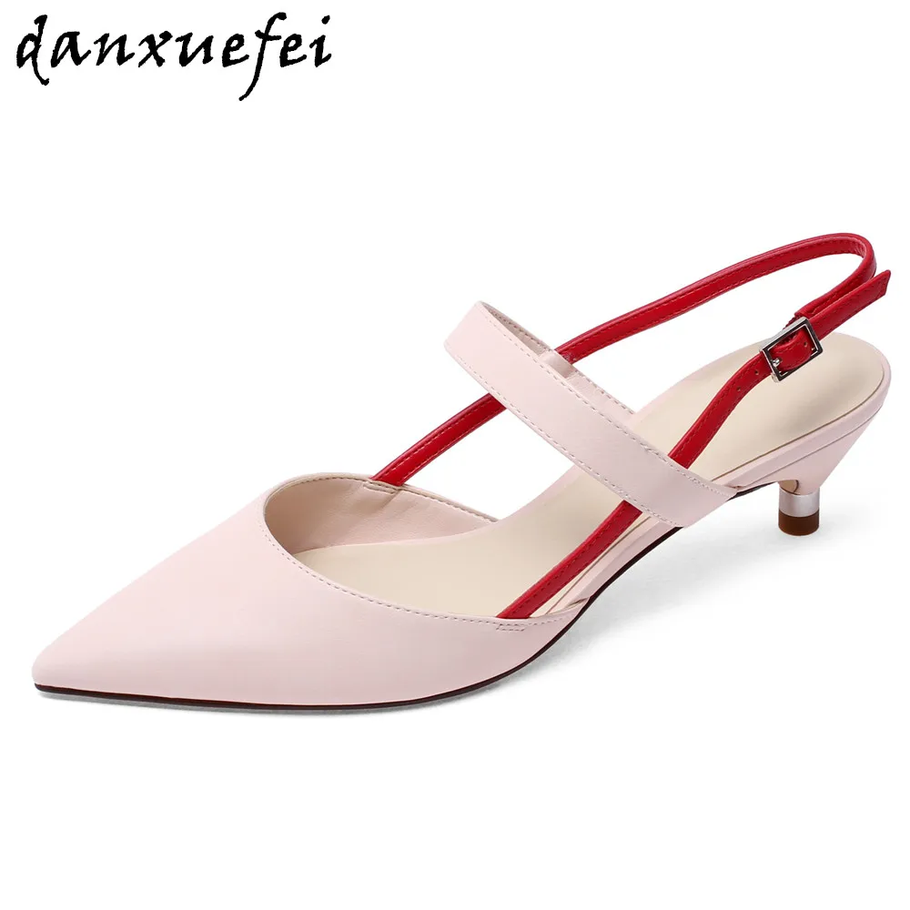 low heel slip on sandals