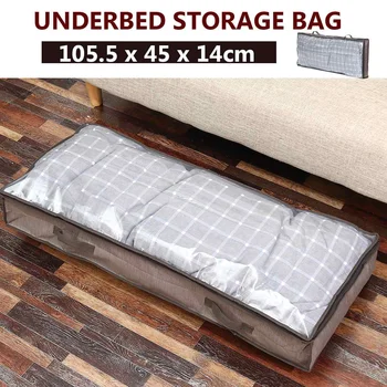 

Flexible Zippered Underbed Storage Bag for Comforter Blanket Clothes Storage
