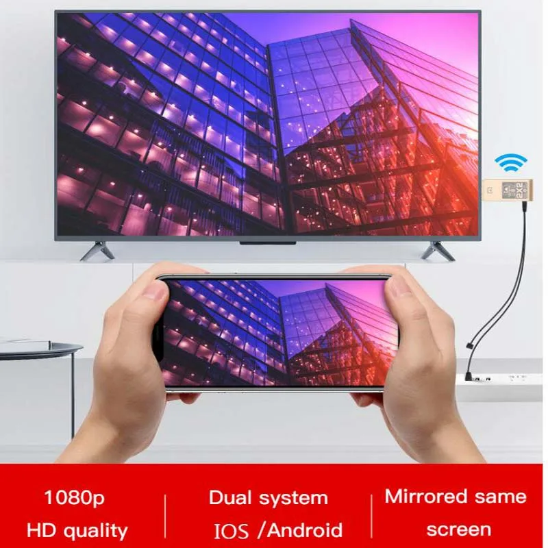 2,4G Беспроводная HDMI двойная система Двойной режим Wifi Дисплей приемник ТВ-палка Miracast Airplay зеркальный экран адаптер для iOS Android