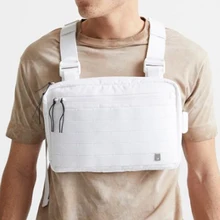Уличная нагрудная сумка белая для мужчин хип-хоп жилет нагрудная сумка модная тактическая сумка на ремне Женская квадратная нагрудная сумка маленькая