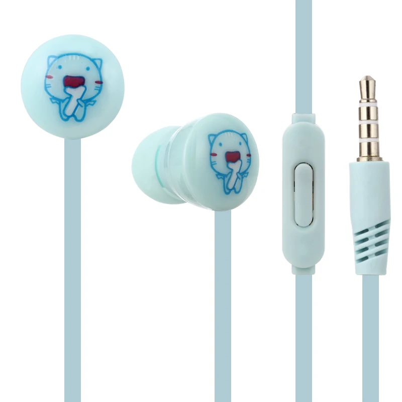 GSD-003 Мультяшные наушники-макароны с басами Hi-Fi стерео наушники с микрофоном Проводная гарнитура для мобильных телефонов Xiaomi Android IOS - Цвет: Bag Blue