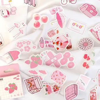 

50Pcs Cute Plant Stationery Stickers Kawaii Drink Stickers Paper Adhesive Stickers For Kids DIY Scrapbooking Diary Photos Albums