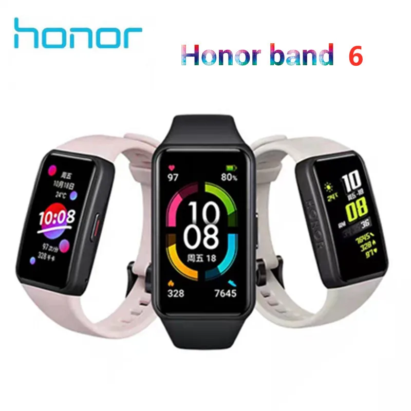 Original Honor Band 6 Band6 Smart Bracelet 1.47 Inch Swimming Waterproof Bluetooth Fitness Heart Rate Monitoring Music Calling