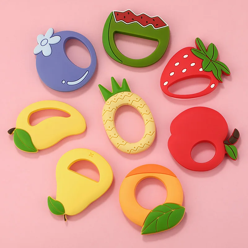TYRY.HU 1pc Silicone Teether Baby Teething Toys Cartoon Pink Flamingo Rabbit BPA Free Baby Teether DIY Pendant
