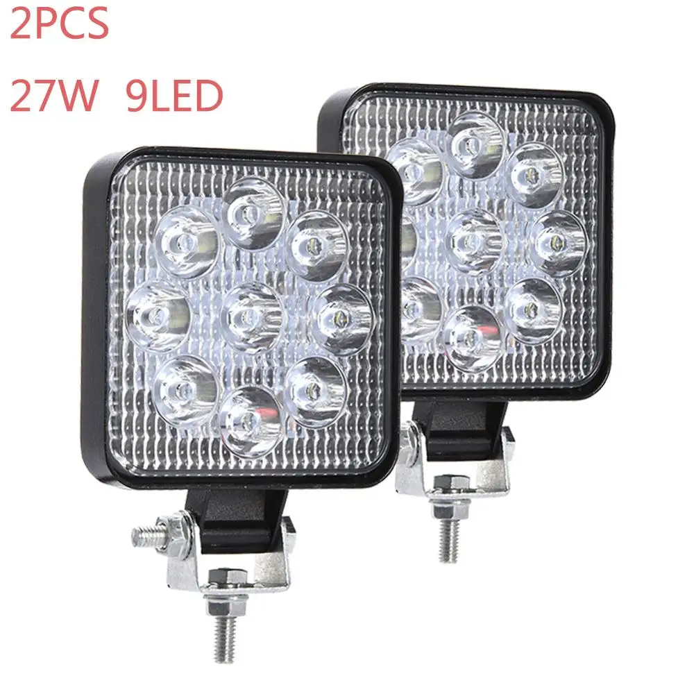 27W 2PCS thin 48 Вт 42 Вт 27 Вт 72 Вт круглый квадратный светодиодный головной светильник s противотуманный светильник s рабочий светильник Точечный светильник пыленепроницаемый для Jeep SUV/Truck/ATV/транспортных средств/морских - Цвет: 27W 2PCS thin