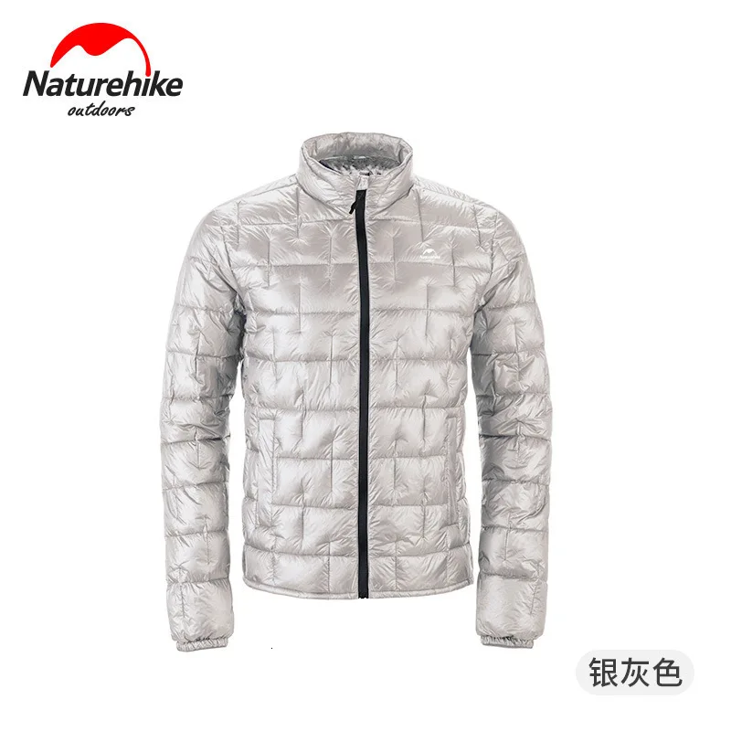 Silver Gray Naturehike 10D нейлон Сверхлегкий Открытый пуховик пальто 1000FP Мужчины Женщины Осень Зима Открытый холодный ветер защита сохраняет тепло - Цвет: Silver Gray